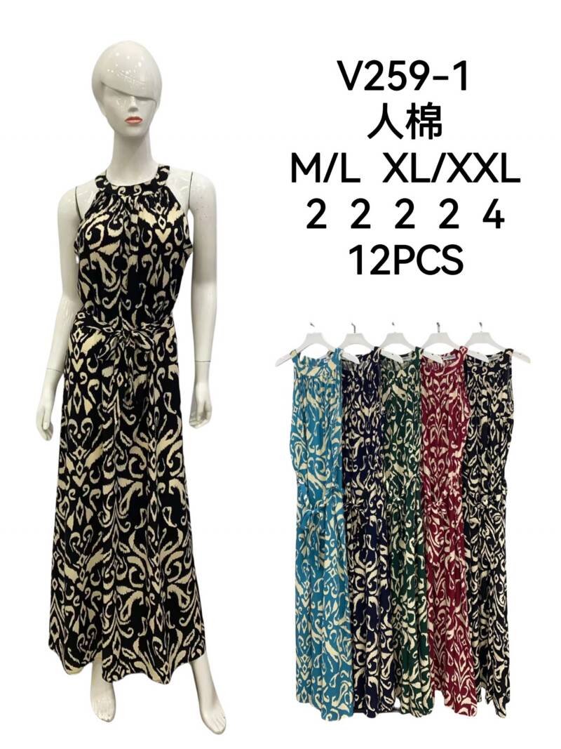 Sukienki damskie Roz M/L-XL-2XL, Mix kolor Paczka 12 szt